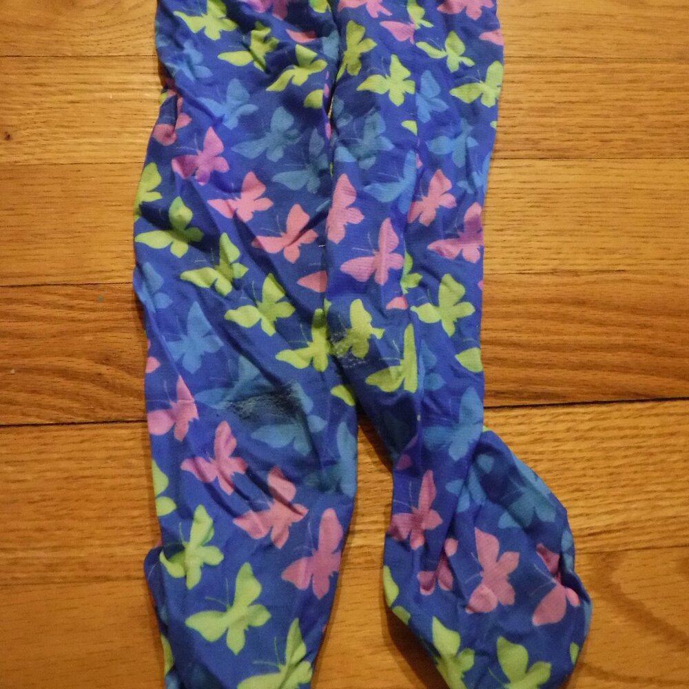 Ovation Kids Zocks Boot Socks 1 Pair Butterfly Pattern Blue